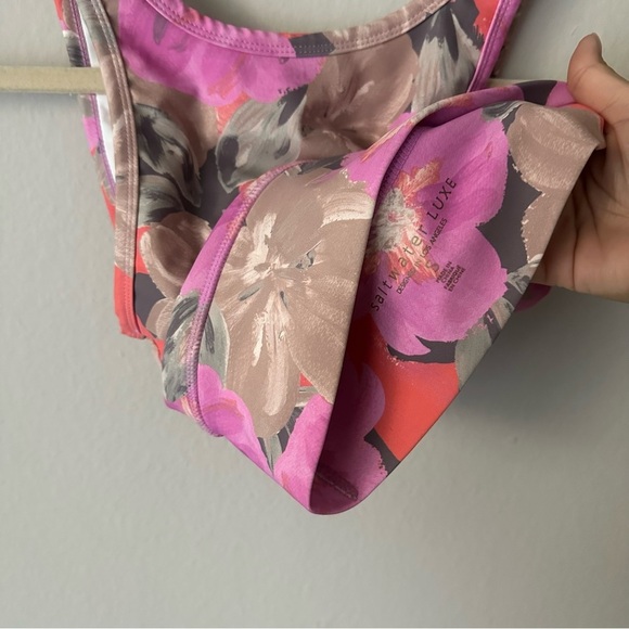 Saltwater Luxe Pink Floral Crop Balance Tank Small - Picture 8 of 9